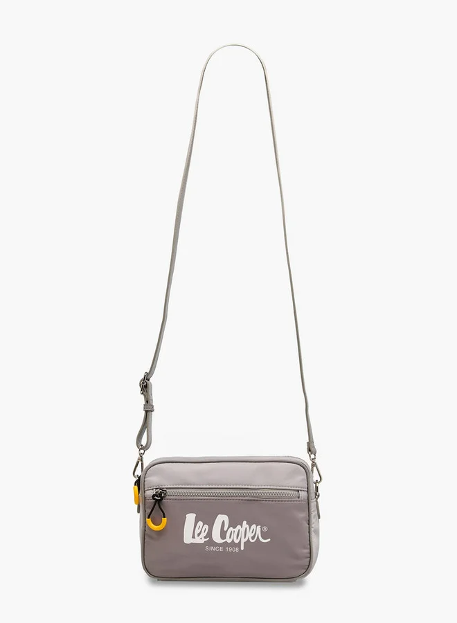 لي كوبر Logo Print Crossbody Bag with Zip Closure