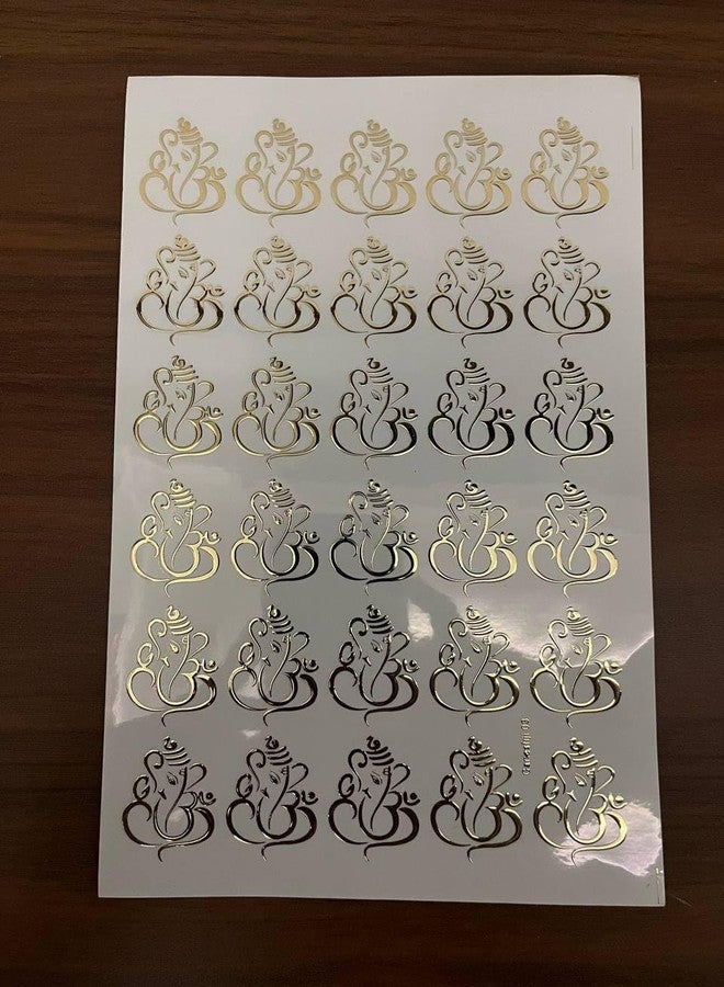 IRIKA Pack of 2 Golden Embossed Ganeshji Resin Sheets – A4 Size | Art & Craft Insert Sheet - Image 3