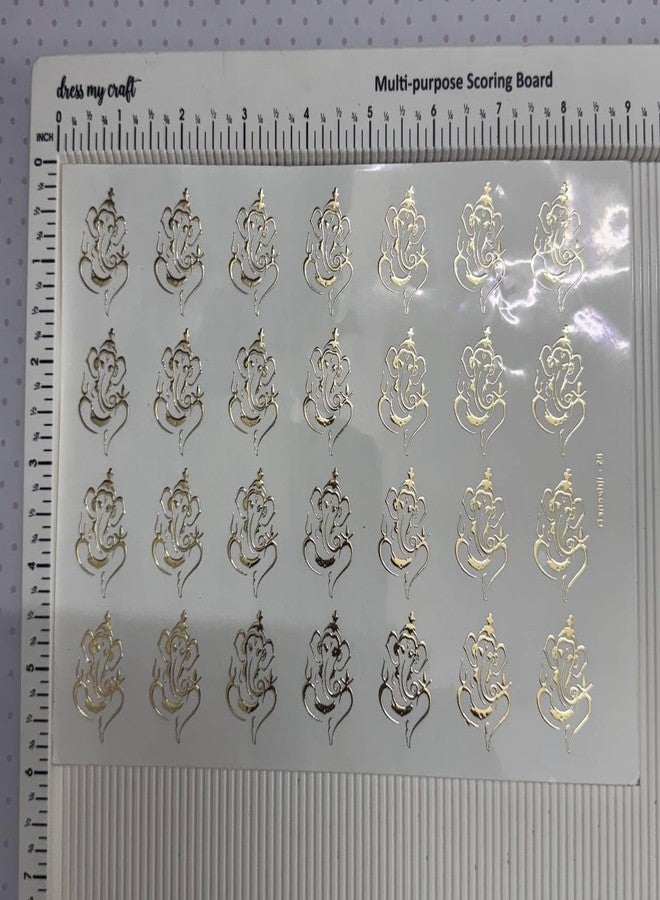 IRIKA Pack of 2 Golden Embossed Ganeshji Resin Sheets – A4 Size | Art & Craft Insert Sheet - Image 4