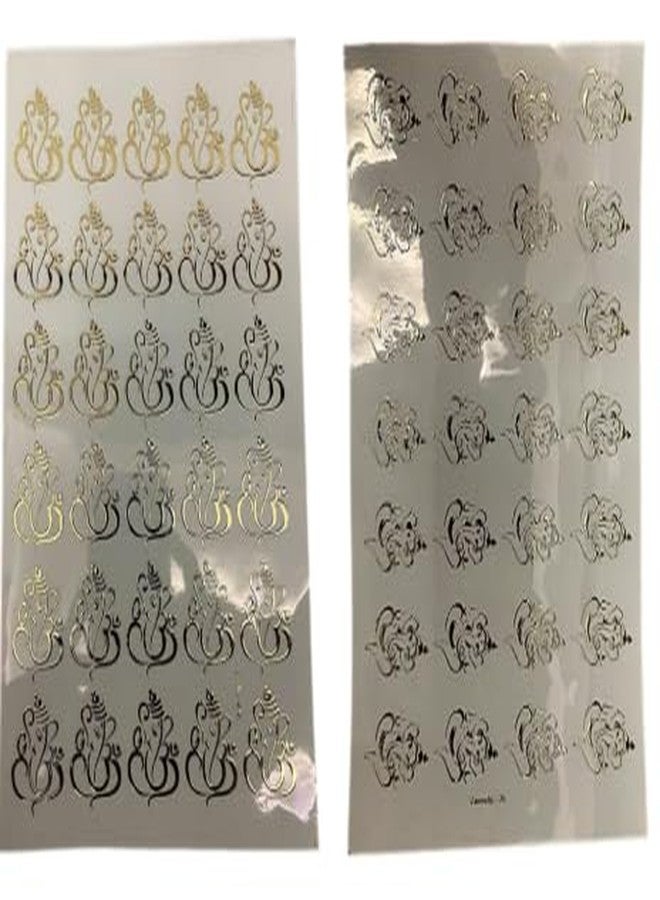 IRIKA Pack of 2 Golden Embossed Ganeshji Resin Sheets – A4 Size | Art & Craft Insert Sheet - Image 1