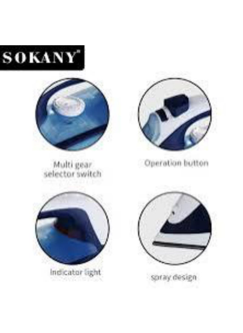 sokany - Sokany PL-278 Steam Iron Steam Control Spray Function 2200W - Image 1