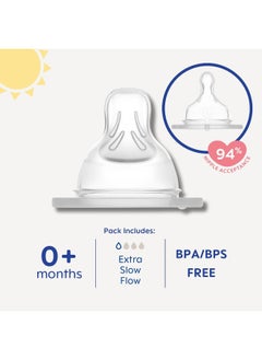 MAM MAM Bottle Extra Slow Flow Size 0, for Newborn Babies and Older, SkinSoft Silicone for Baby Bottles, Fits All MAM Bottles, 4 Count (Pack of 1)  - Image 2