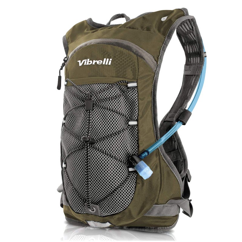 Vibrelli Hydration Pack & 2L Hydration Water Bladder - High Flow Bite Valve - Hydration Backpack with Storage - Lightweight Running Backpack, Also for Cycling, Hiking, Ski, Snow for Men, Women & Kids - Image 1