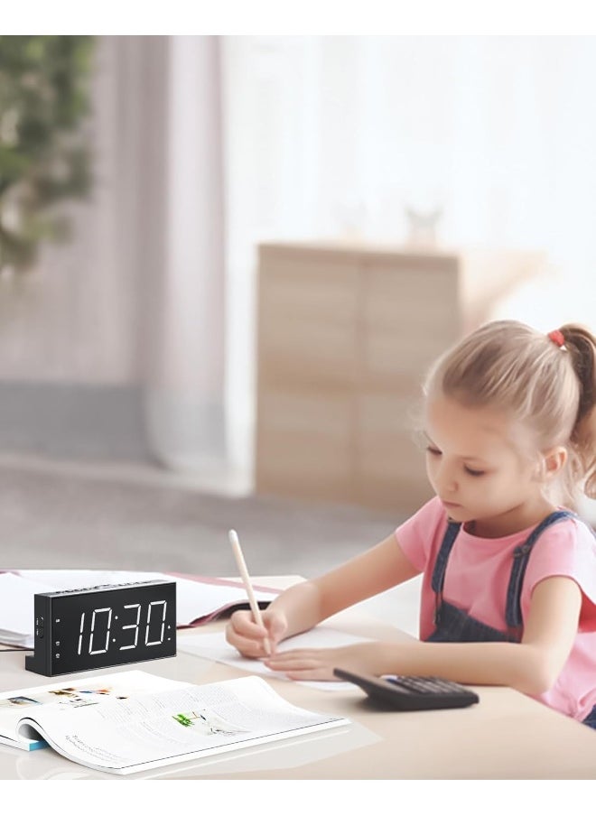 Roxicosly Super Loud Alarm Clock With Bed Shaker For Heavy Sleeper, Dual Vibrating Alarm Clock With Usb Charger For Hearing-Impaired Deaf, 7.5’’ Large Display With Dimmer, Snooze, 12/25H And Battery