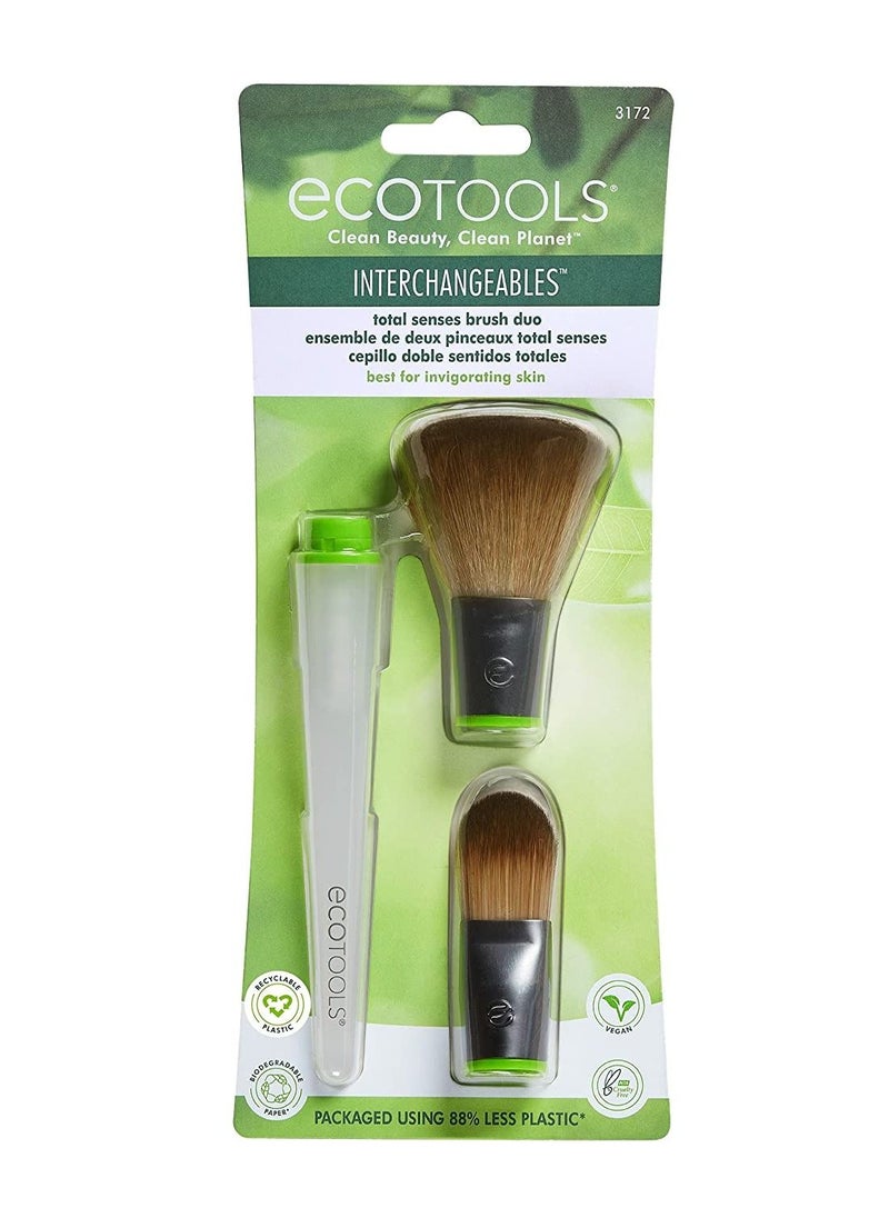 Eco Tools Interchangeables Total Senses Foundation Makeup Brush Duo  - Image 1
