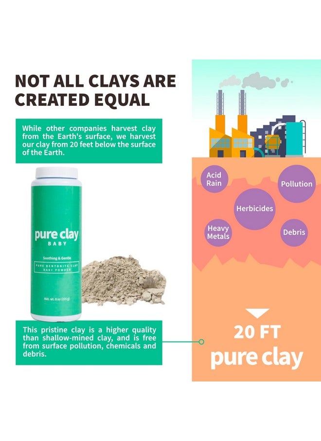 Pure Clay Bentonite Clay Baby Powder, Pure Calcium Bentonite Clay Food Grade Baby Powder For Sensitive Skin, Travel Size Baby Powder, Gentle Baby Skin Care  - Image 5