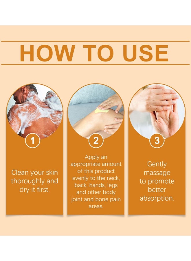 WIYUN Bee Venom Turmeric Joint And Bone Pain Relief Cream, Bee Venom Moisturizing Cream For Joints & Muscle Comfort, Bee Venom Advanced Cream,Professional Bee Venom Gel, Moisturizing Skin For Back, Neck, Hands, Knees, 60g - Image 3