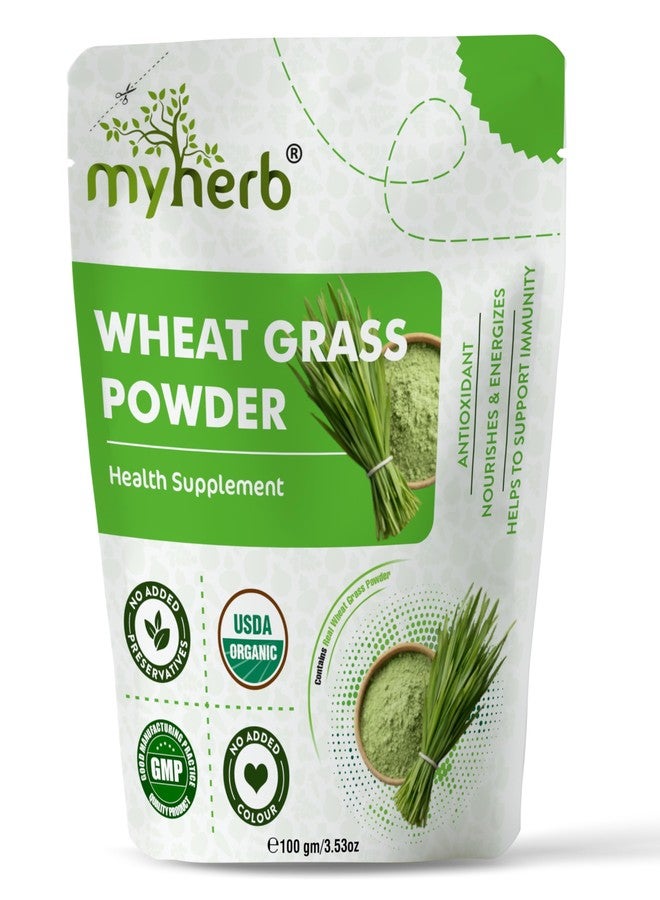 MYHERB 100% Natural Wheat Grass Powder ||100 Gm || For Men & Women - Image 1