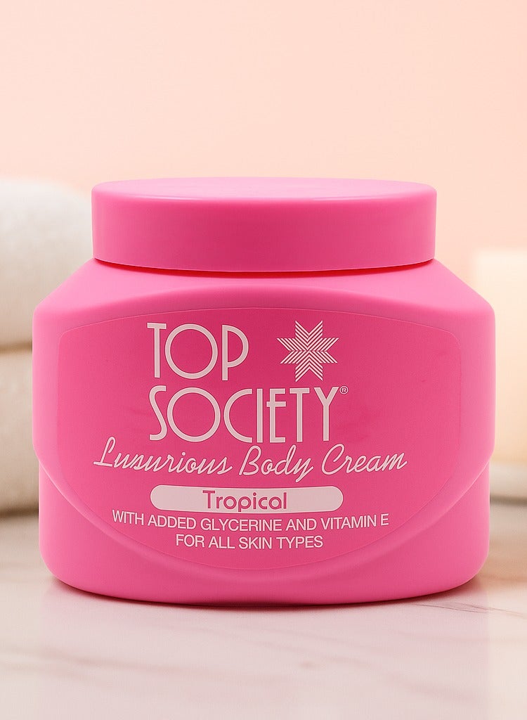 TOP SOCIETY Top Society Luxurious Body Cream Tropical - 500ml with Glycerine & Vitamin E for All Skin Types  - Image 3