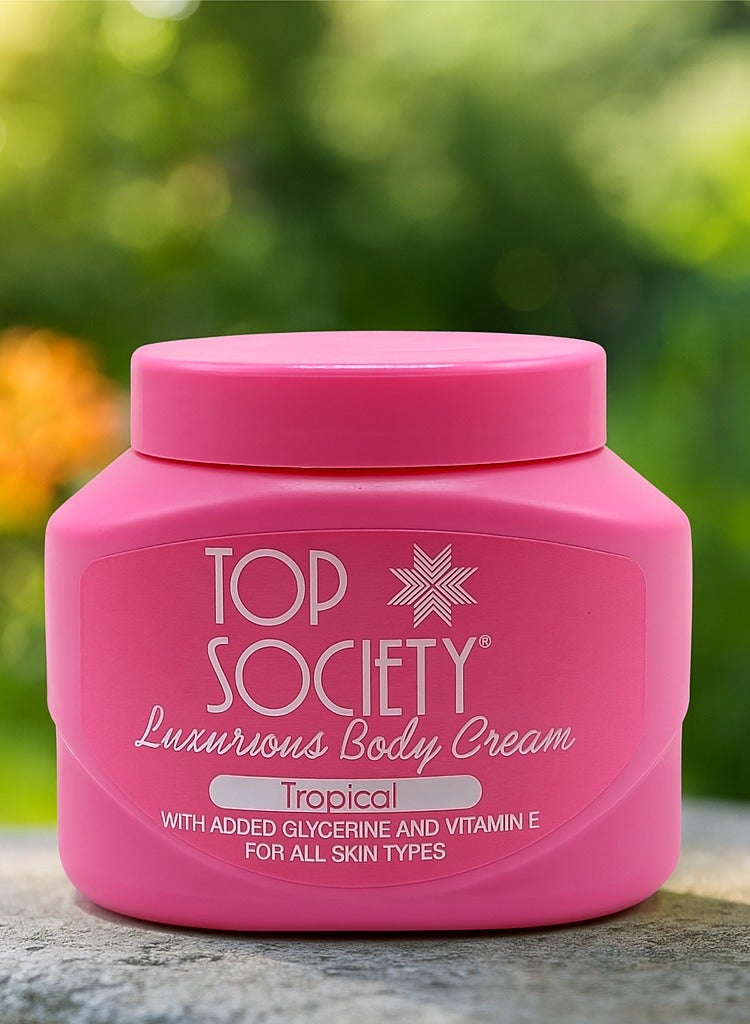 TOP SOCIETY Top Society Luxurious Body Cream Tropical - 500ml with Glycerine & Vitamin E for All Skin Types  - Image 4