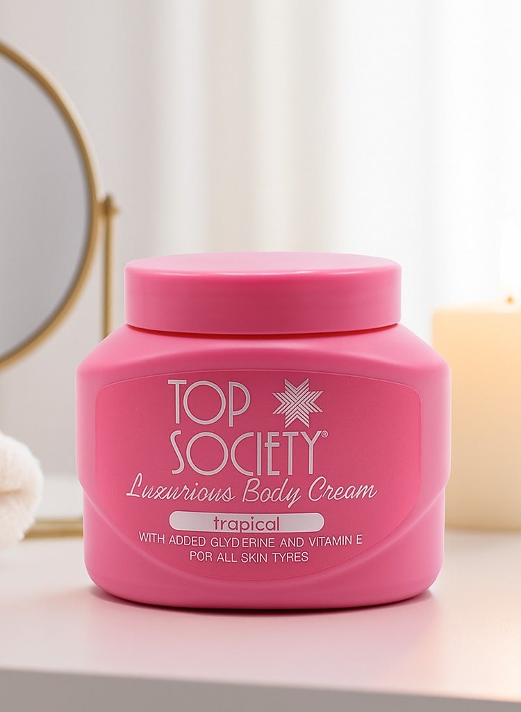 TOP SOCIETY Top Society Luxurious Body Cream Tropical - 500ml with Glycerine & Vitamin E for All Skin Types  - Image 5