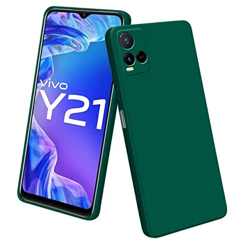 LIRAMARK Silicone Soft Back Cover Case for Vivo Y21 / Y21s / Y33s (Silicone Green) - Image 1