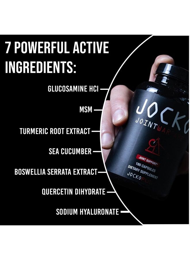 Jocko Fuel Joint Support Supplement - Glucosamine MSM for Joint Pain, Mobility, & Flexibility w/Turmeric & Boswellia (180 Capsules) - Image 4