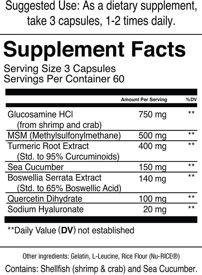 Jocko Fuel Joint Support Supplement - Glucosamine MSM for Joint Pain, Mobility, & Flexibility w/Turmeric & Boswellia (180 Capsules) - Image 2