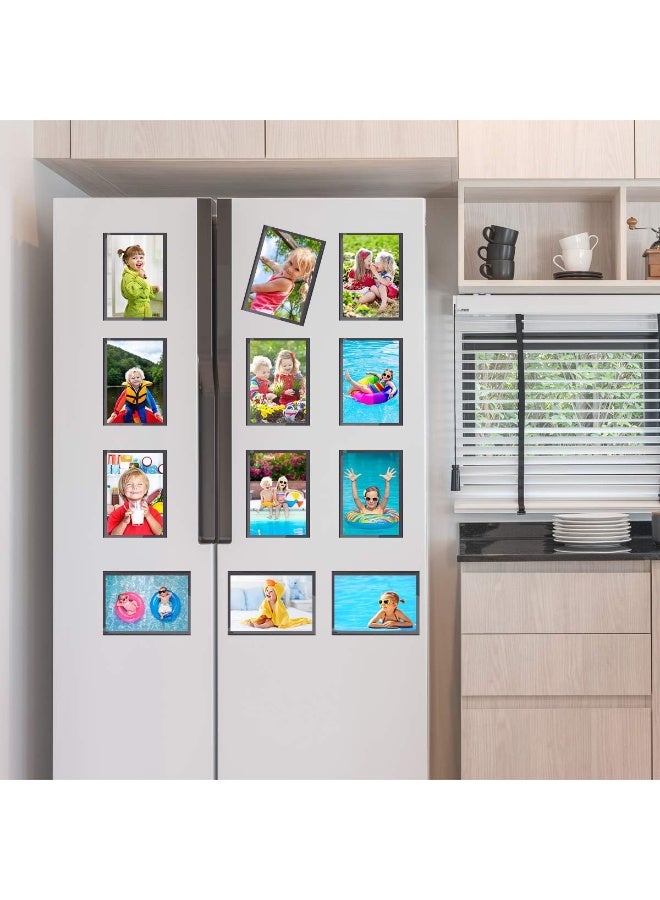 HIIMIEI HIIMIEI Magnetic Photo Frames for Refrigerator 5x7 Inches20 Pack No Sratched Fridge Magnets Picture Frame Photo Sleeves Protected by Removable FilmBlack  - Image 2