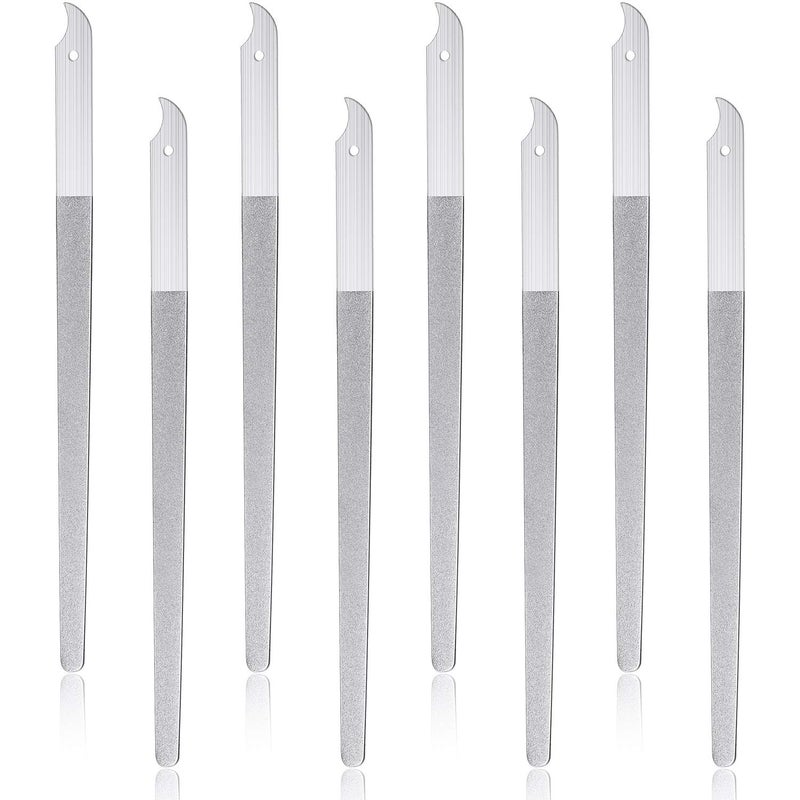 Mudder 8 Packs Diamond Nail File Stainless Steel Double Sided Metal Buffer Fingernail Toenail Manicure Women Men Pedicure Tool for Salon Home 8 Inch