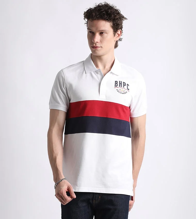 Color Block Short Sleeves Polo T-Shirt