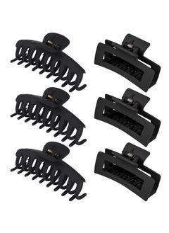 79Style 6pcs Hair Claw Clips For Women  Big 35 Inch Banana Hair Clips Plastic Claws For Thick Thin Long Hair Cute Accessory For Girls Black