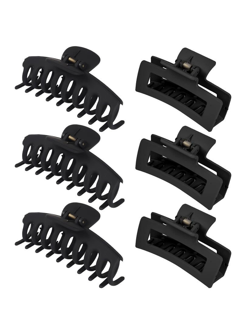 79STYLE 79Style 6pcs Hair Claw Clips For Women  Big 35 Inch Banana Hair Clips Plastic Claws For Thick Thin Long Hair Cute Accessory For Girls Black 