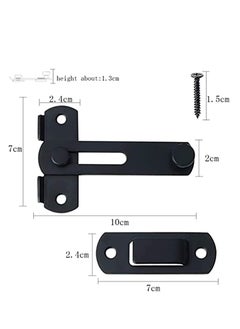 SYOSI Door Lock, Stainless Steel Gate Latches Flip Latch Safety Door Bolt Latch Lock, Matte Black  - Image 2