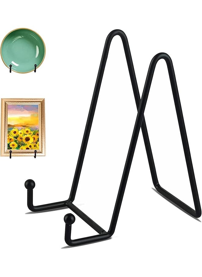 The Bros 2 Pack 6 Inch Display Stands for Display Plate Picture Stand, Iron Frame Plate Rack Display Rack Metal Frame Rack for Pictures, Photos, Decorative Plates and Tabletop Art  - Image 1
