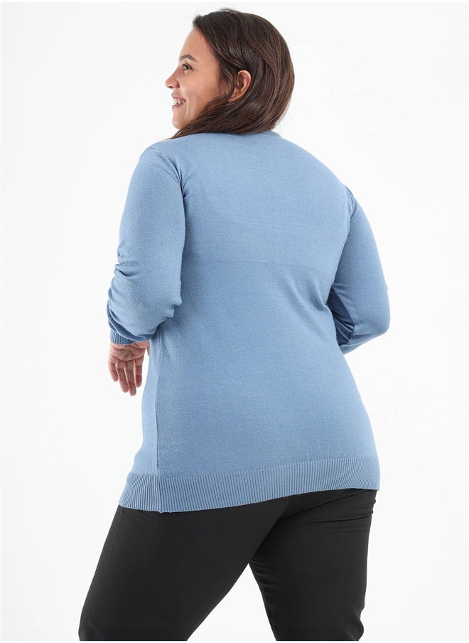 Clue Ribbed Mock Neck Pullover  - Image 3