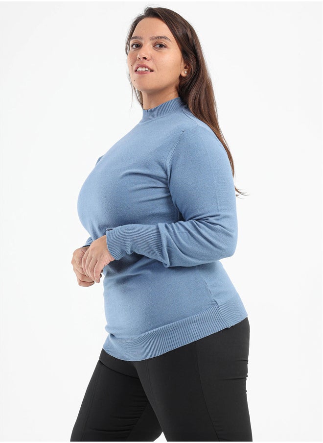 Clue Ribbed Mock Neck Pullover  - Image 2