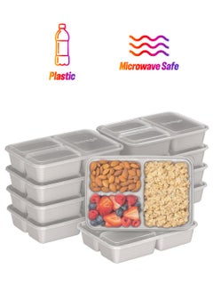 Bentgo Bentgo 20-Piece Lightweight, Durable, Reusable BPA-Free 3-Compartment Containers - Microwave, Freezer, Dishwasher Safe - Stone Gray  - Image 1
