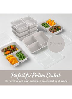 Bentgo Bentgo 20-Piece Lightweight, Durable, Reusable BPA-Free 3-Compartment Containers - Microwave, Freezer, Dishwasher Safe - Stone Gray  - Image 4