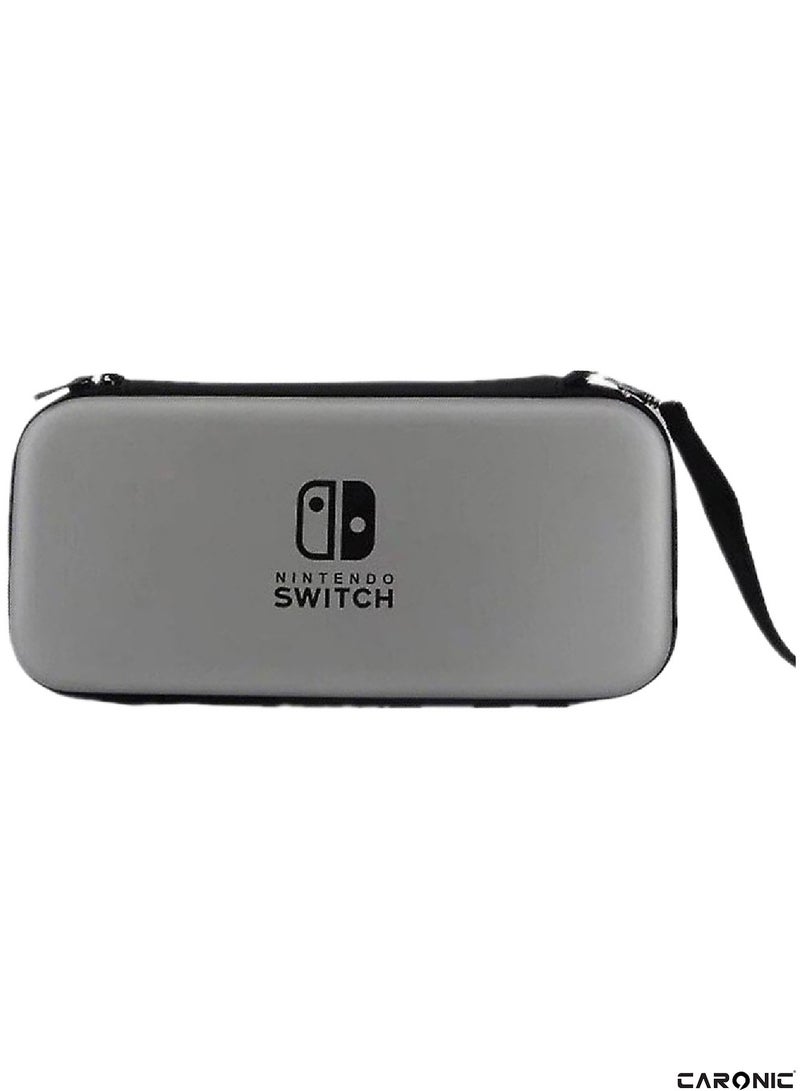 CARONIC Switch Carrying Case Compatible With Nintendo Switch And Oled High Capacity Travel Console And Accessories Grey - Image 2