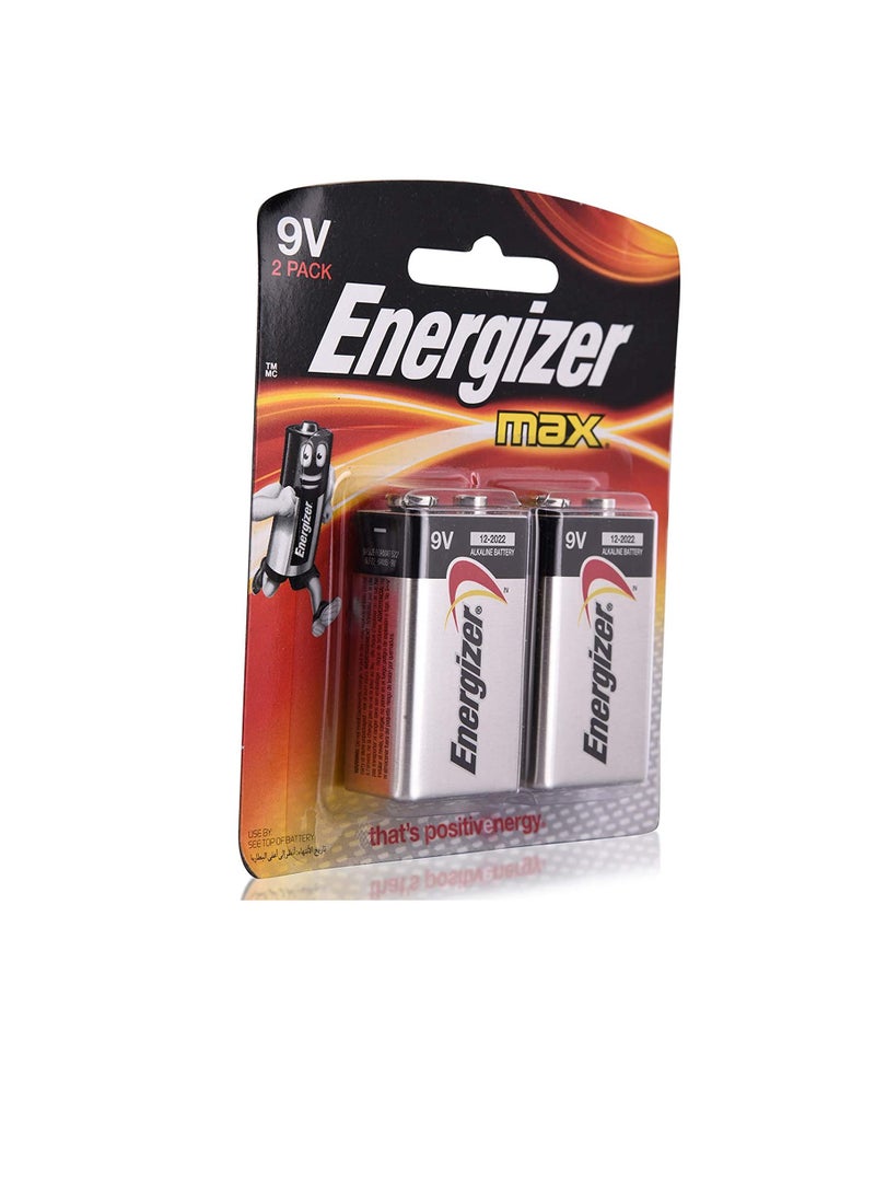 إنرجايزر بطارية إنرجايزر ماكس ألكالين 9 فولت - قطعتان - Image 1