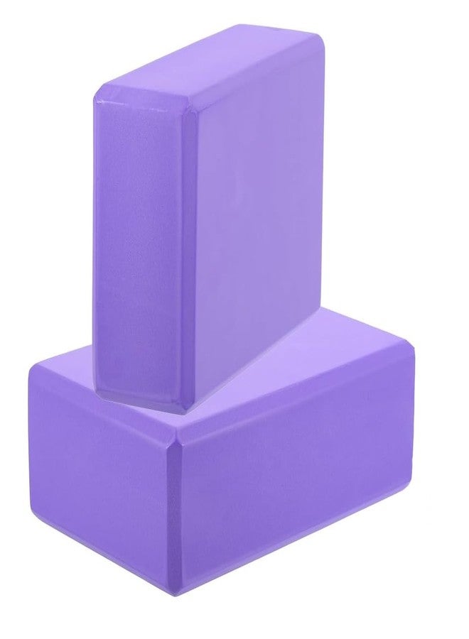 NETXE Yoga Blocks Set of 2, Yoga Bricks, High Density Premium EVA Foam Yoga Block for Strength, Balance, and Flexibility, Odour Resistant (3 x 6 x 9 inch) (Purple) - Image 1
