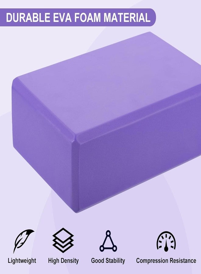 NETXE Yoga Blocks Set of 2, Yoga Bricks, High Density Premium EVA Foam Yoga Block for Strength, Balance, and Flexibility, Odour Resistant (3 x 6 x 9 inch) (Purple) - Image 2
