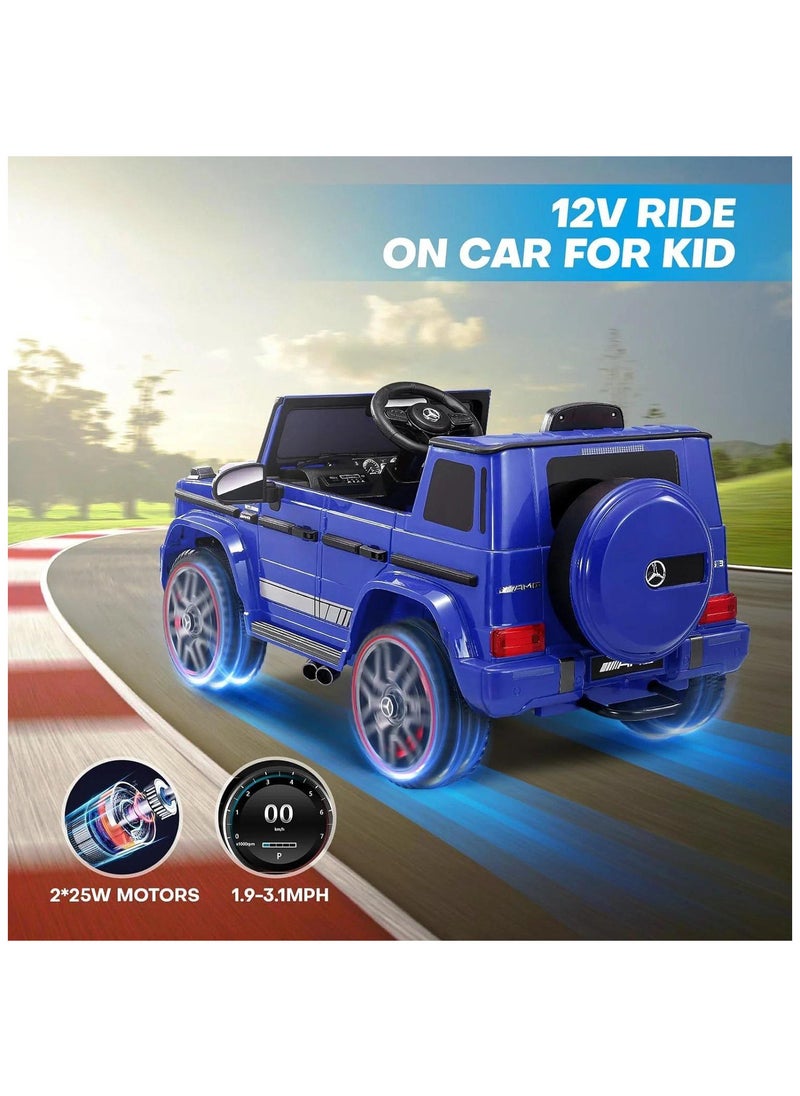 Mercedes-Benz 12V Mercedes Benz G63 Kids Ride on Car Jeep - Blue  - Image 2