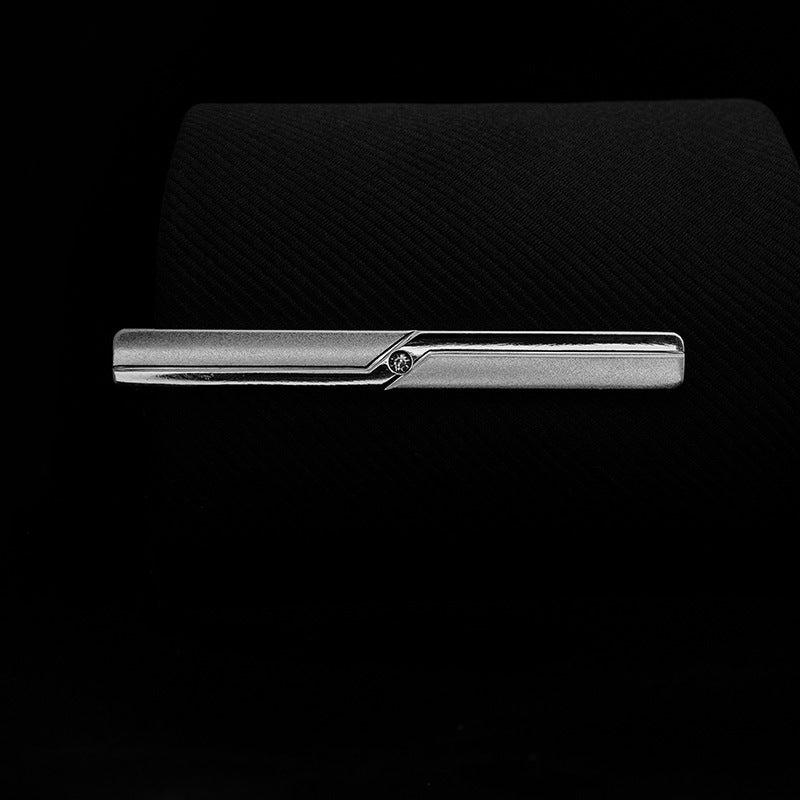 Loquat Silver Standard Security Tie Clip for Men J0131 Lightning Segmentation