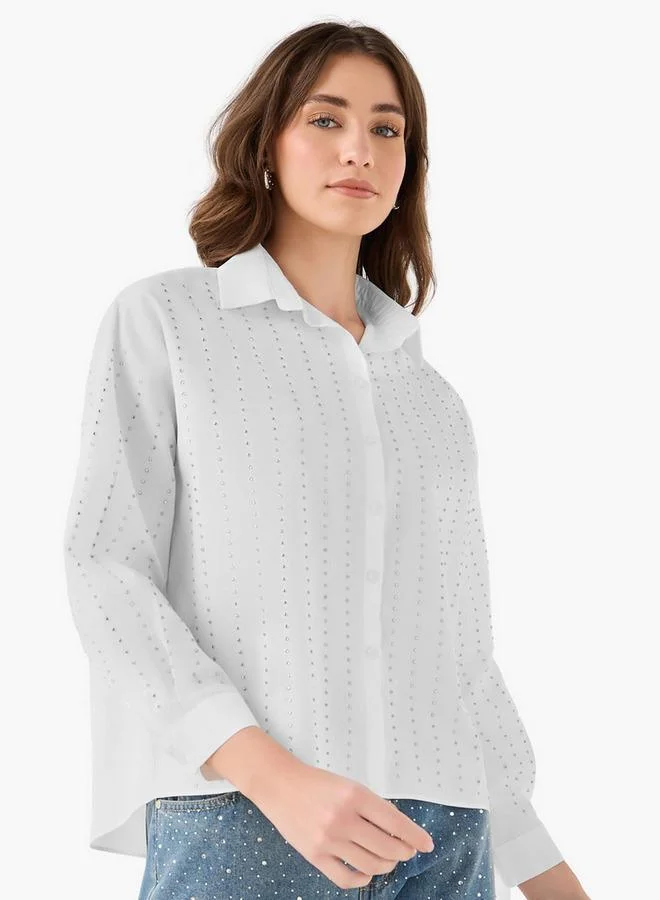 2Xtremz 2Xtremz Cotton Shirt with Embellished Detail