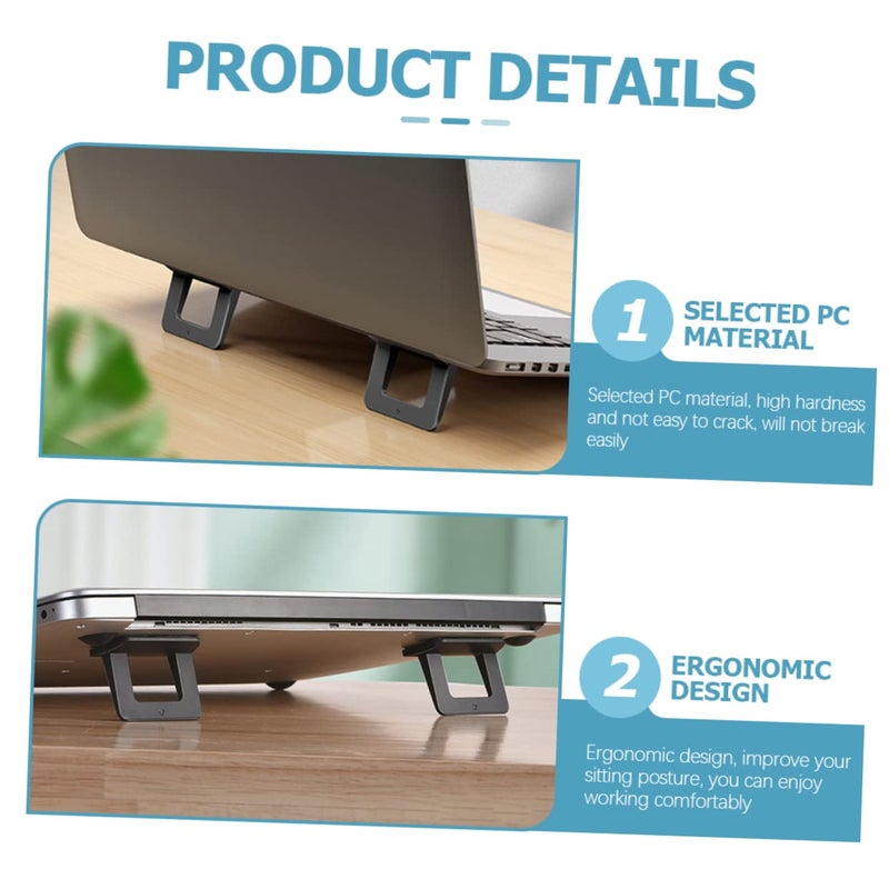 Ergonomic Laptop Stand Foldable Portable for Desk Stability Airflow and Posture Black - Image 4
