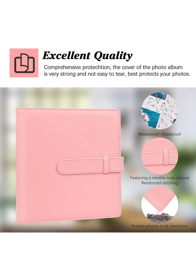 O Ozone 256 Pockets Photo Album for Fujifilm Instax Mini Camera, Leather Cover Photo Album for Instax Mini 12 11 9 40 90 8 7 Evo LiPlay Instant Camera - Pink  - Image 3