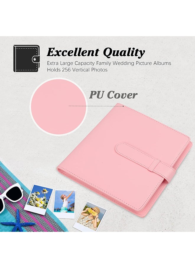 O Ozone 256 Pockets Photo Album for Fujifilm Instax Mini Camera, Leather Cover Photo Album for Instax Mini 12 11 9 40 90 8 7 Evo LiPlay Instant Camera - Pink  - Image 4