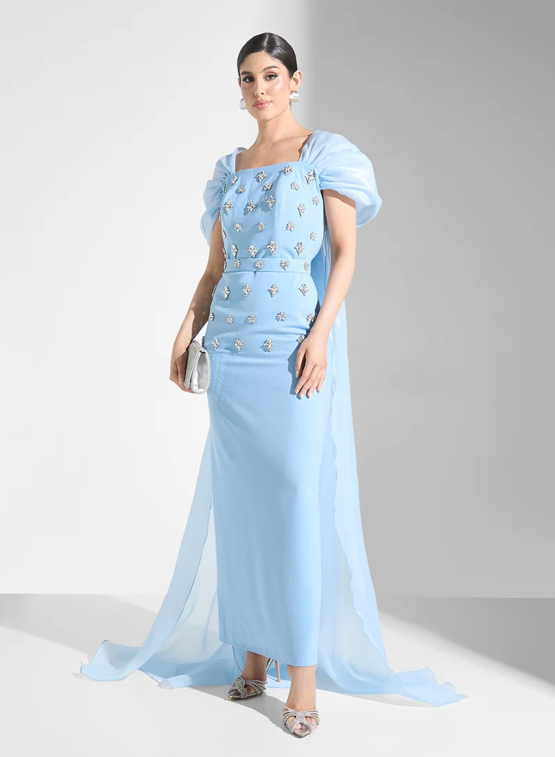 Akadia Fashion Embellished Column Dress