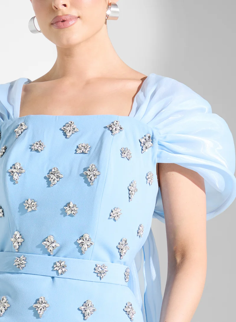 Akadia Fashion Embellished Column Dress