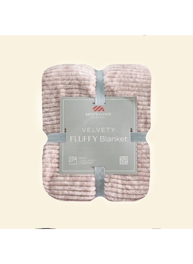 MORANO بطانية موراينو الفخمة المطبوعة موديل 220X240 سم من البوليستر الناعم الخفيف الدافئ بتصميم مخطط منسوج، غطاء أريكة وسرير، بطانية شتوية مريحة من الفليس، للاستخدام المنزلي والفراش - Image 3