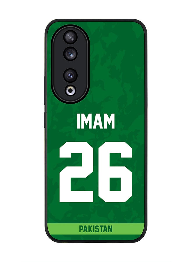Stylizedd Rugged Black edge case for Honor 90 5G, Slim fit Soft Case Flexible Rubber Edges Anti Drop TPU Gel Thin Cover -  Team Pakistan ImamulHaq, Jersey No 26 - Image 1