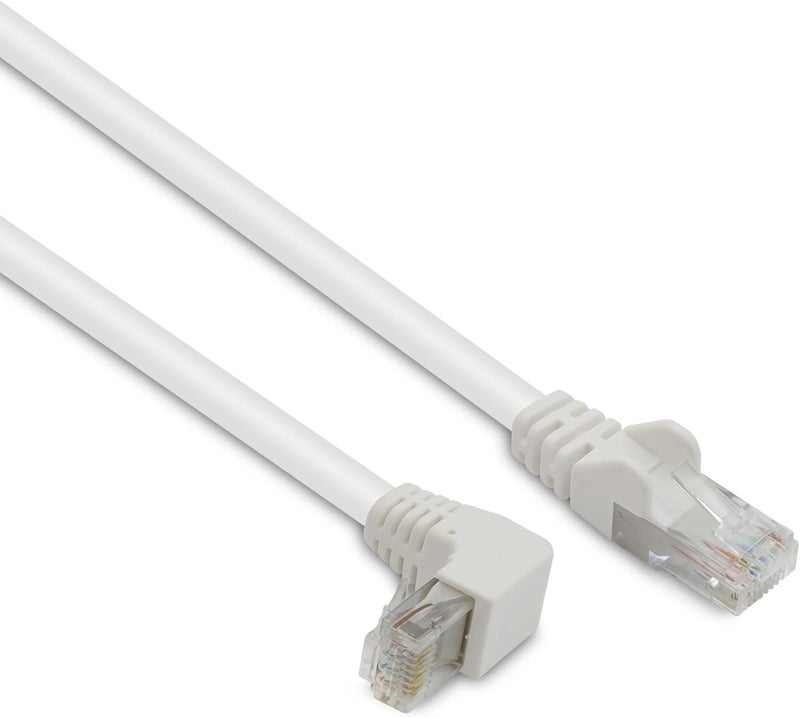 مترونيك، كابل إيثرنت مائل بزاوية 90 درجة من النوع Cat5e RJ45 UTP بسرعة 1 جيجابت في الثانية مع موصلات مطلية بالذهب، مثالي لأجهزة الكمبيوتر والتلفاز الذكي وأجهزة الألعاب (3 متر) - Image 1
