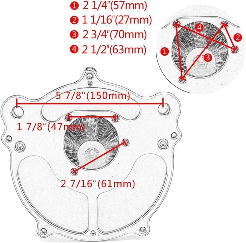 DEMULAX Motorcycle CNC Air Filter Intake Cleaner Kit - Image 2