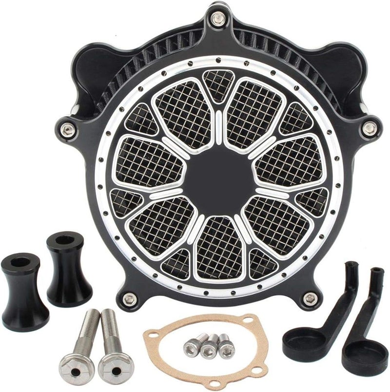 DEMULAX Motorcycle CNC Air Filter Intake Cleaner Kit - Image 3
