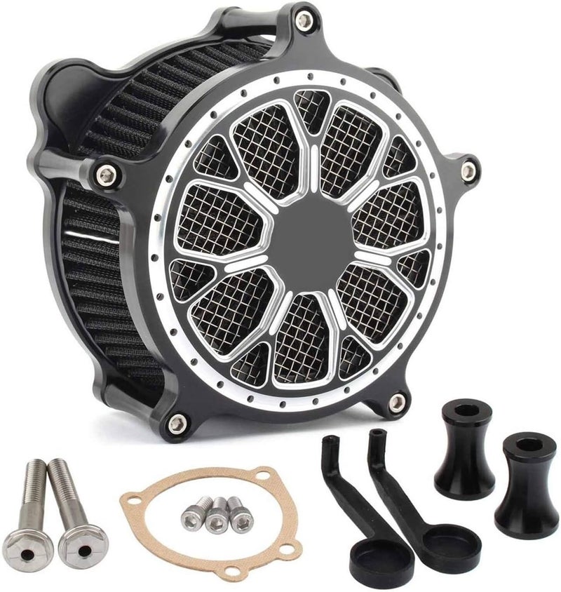 DEMULAX Motorcycle CNC Air Filter Intake Cleaner Kit - Image 1
