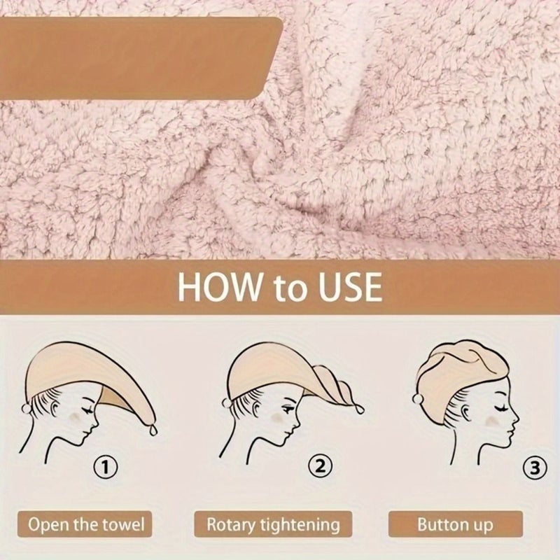 Women S Quick Drying Towel Super Absorbent Thick Soft Towel With Buttons For Shower SPA Travel Modern Design Wet Hair Sensitive Skin Beige - Image 5