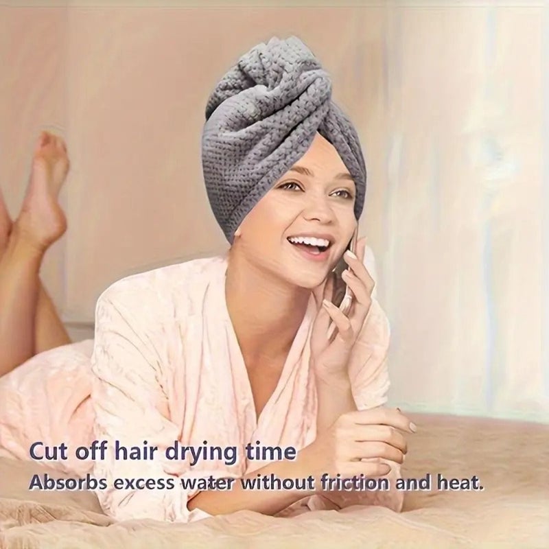 Women S Quick Drying Towel Super Absorbent Thick Soft Towel With Buttons For Shower SPA Travel Modern Design Wet Hair Sensitive Skin Beige - Image 1