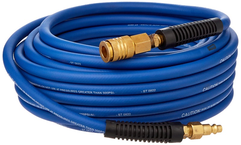 Estwing E1450PVCR 1/4" x 50' PVC / Rubber Hybrid Air Hose with Brass 1/4" NPT Industrial Fitting and Universal Quick Connect Coupler - Image 1